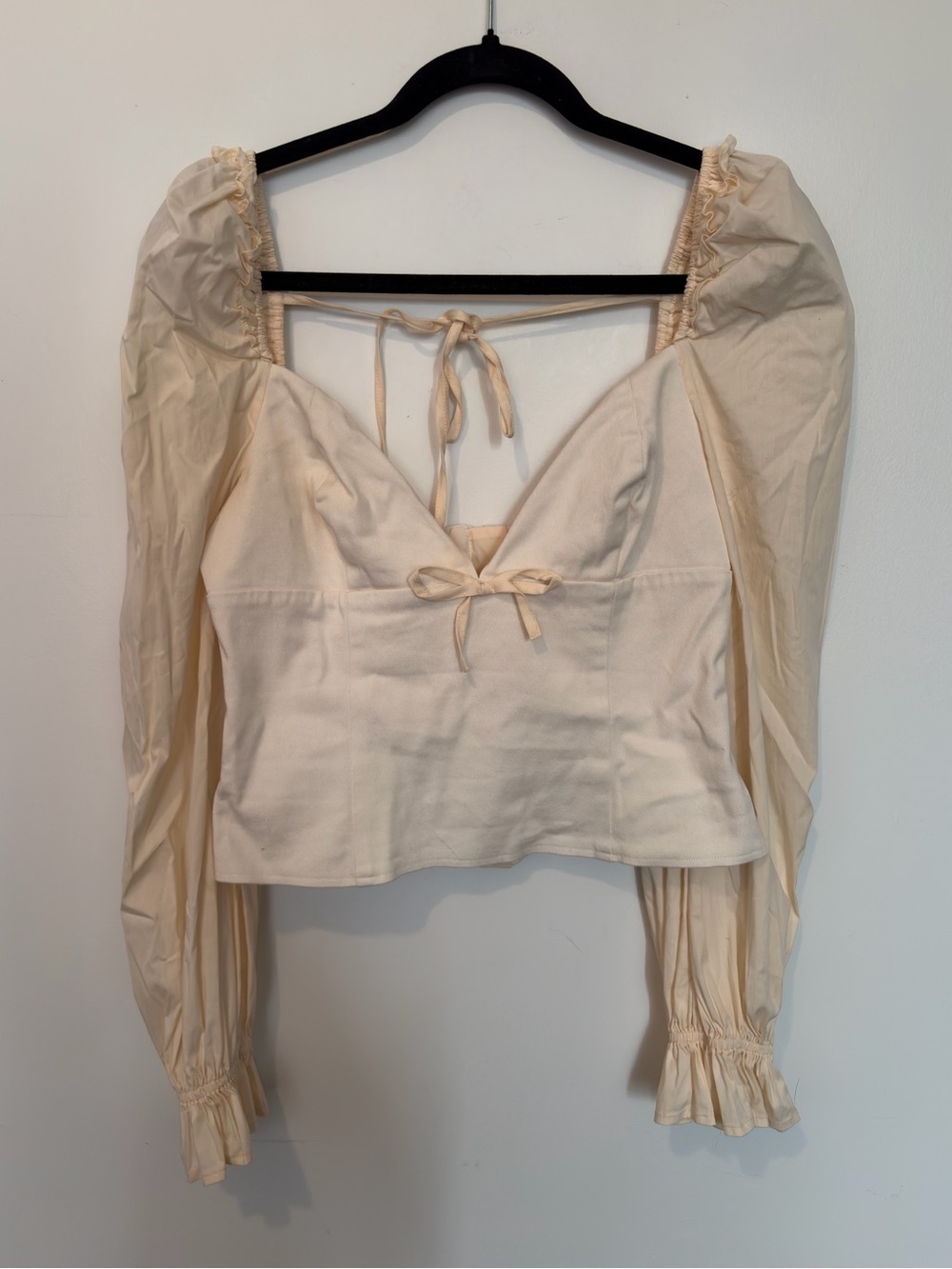 CAMI NYC Sweetheart Peasant Blouse w/ Puffy Sleeves - Small